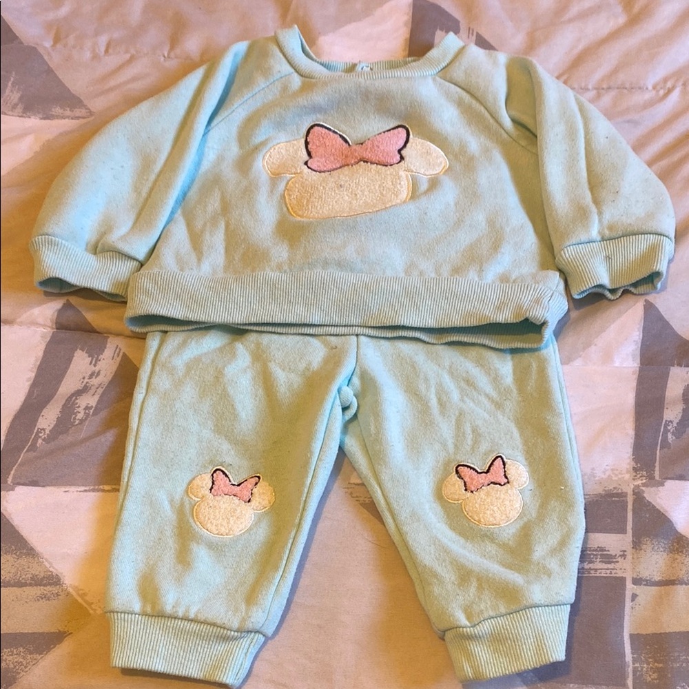 Disney Kids Matching Set - Light Blue with Pink and Cream Accents
